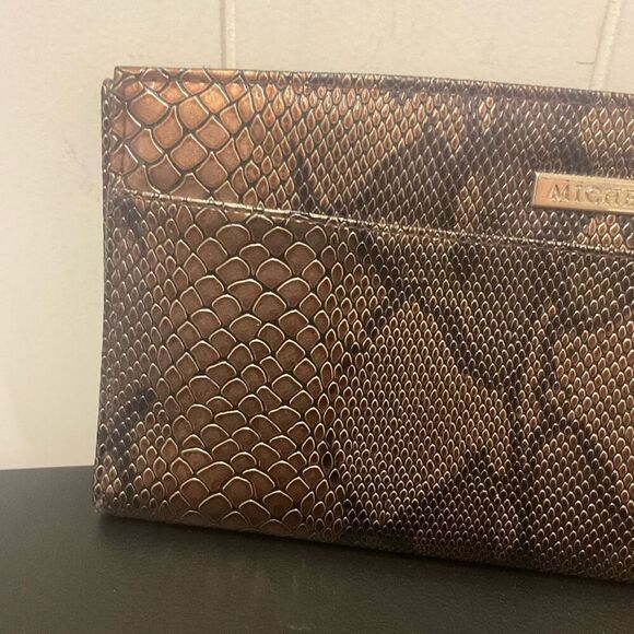 Miche Purse Classic Shell Cover Only Jen Brown Leather Snakeskin Print 11.5" - Picture 3 of 10